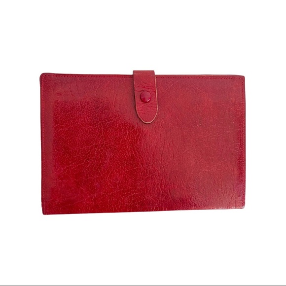 Birks Handbags - Birks Vintage Leather Wallet Dark Red 7’’ X 5’’